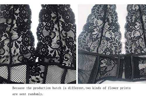 Dearaimili-Donna-Biancheria-Intima-Pizzo-Scollo-a-V-Senza-Schienale-Giarrettiere