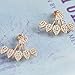 Ear Stud Crawler Earrings Cuff Climber Ear Wrap Pin Cute Women Vine Chandelier Rhinestone Clip on Jewelry Rose Gold