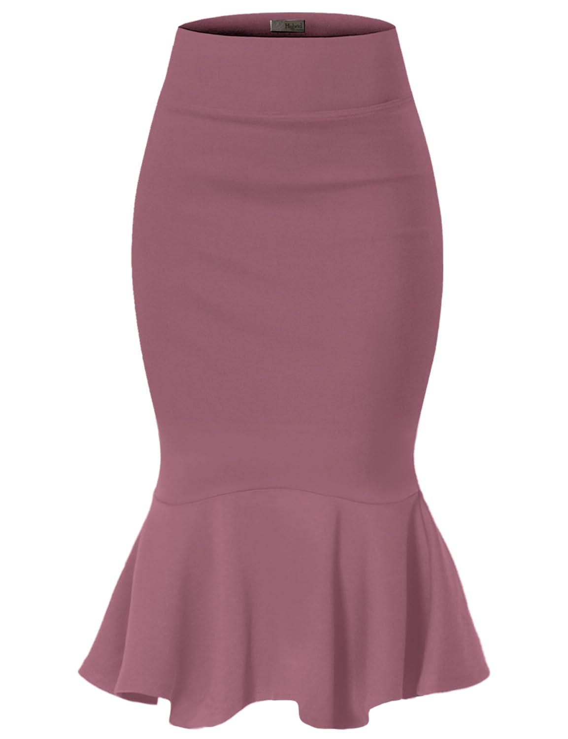 Photo 1 of & Company Womens Premium Hot Pink Nylon Ponte Stretch Office Pink Fishtail Pencil Skirt KSK45010 1073T DARKROSE M