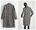 Face Dream Women Winter Plaid Overcoat Double Breasted Woolen Long Coat Grey