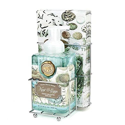 Michel Design Works Fresh Morning Rain Scented Foaming Hand Soap & Napkin Caddy Set, Nest & Eggs