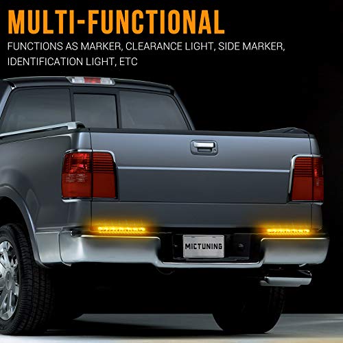 MICTUNING 2Pcs 10 Inch 15 LED Trailer Identification Light Bar Strip