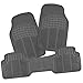 Zone Tech Floor Mats All Weather Rubber Semi Pattern Car Interior – 3-Piece Set Gray Heavy Duty Car Interior Floor Mats