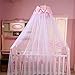 RuiHome Dome Style Hanging Princess Girls Mosquito Net Nursery Crib Bed Canopy Pink Bowknot Decor, Without Bracket Stand