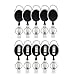ljdeals Retractable Badge Holder with Key Ring Carabiner Reel Clip On Id Card Holders, Pack of 10
