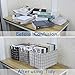 Yoweenton 3 Pack Square Toy Storage Basket, 15.5 Inch Canvas Fabric Foldable Laundry Storage Bin with Handles for Home, Office, Nursery, Toys, Dorm, Closet