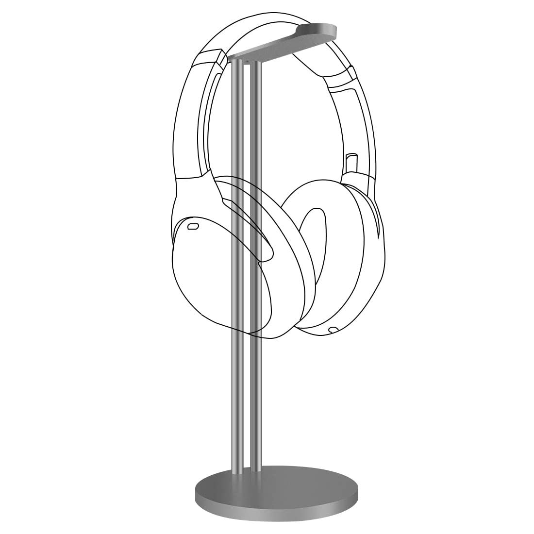 Geekria Aluminum Alloy Headphones Holder for Over-Ear Headphones, Gaming Headset Holder, Desk Display Hanger with Solid Heavy Base, Compatible with Sony WH-1000XM5 (Gray)