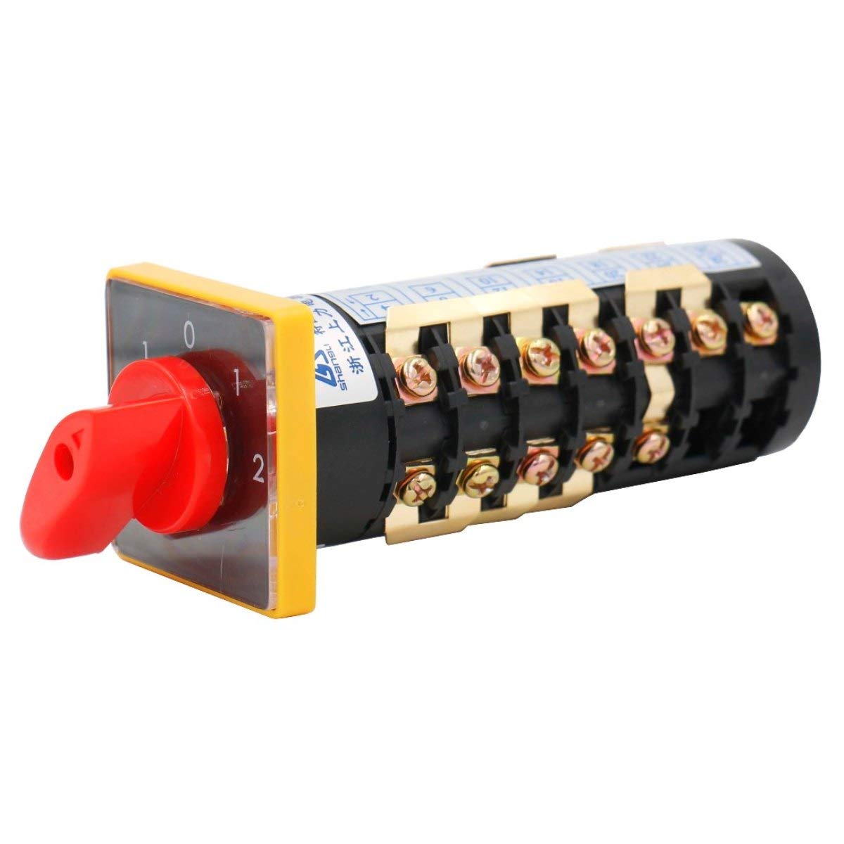 Heschen Universal Rotary Cam Selector Changeover Switch HZ5B-10/7(T72) AC 380V 10A 5 Position 7 Phase 24 Terminals CE