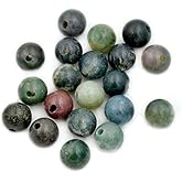 AD Beads Natural Gemstone 10mm Round Loose Beads Big Hole 2mm Sized 30pcs (Indian Agate)