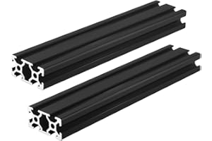 ORGRY 2 Pcs 2040 CNC 3D Printer Parts European Standard Anodized Linear Rail Aluminum Profile Extrusion for DIY 3D Printer Black (600mm)
