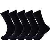 Feetalk 98% Cotton 5-6 Pack Lightweight Solid Dress Crew Socks for Business and Casual,Men's and Women's Socks