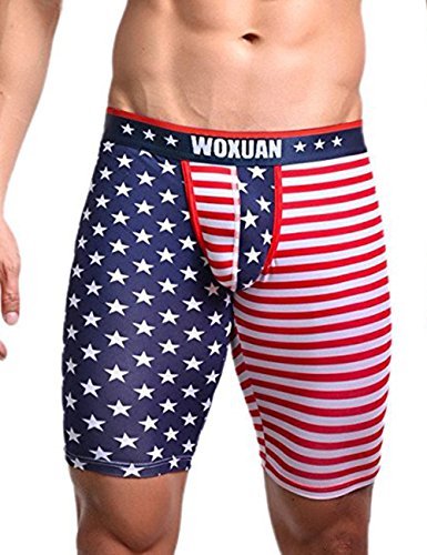 Men’s American Flag Compression Shorts Running Workout Gym Summer Tight Shorts (US L: waist 36