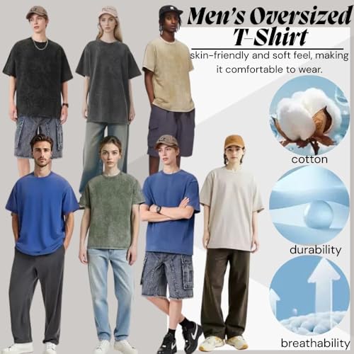 mens oversized t shirt 3 pack cotton basic tee shirt men summer retro washed shirt unisex fashion casual vintage hip hop tees