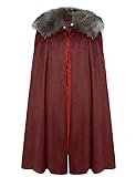 MSOrient Mens Viking Fur Shoulder Cape Brown With