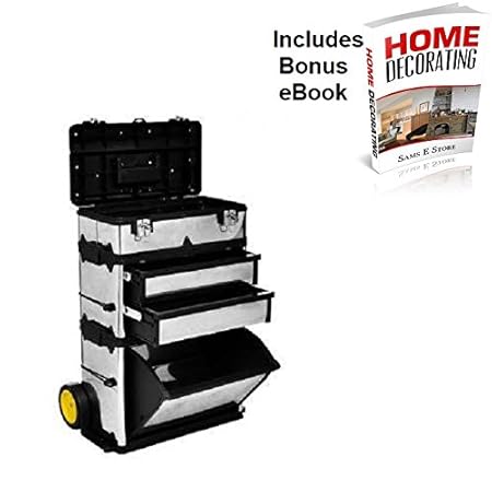 Tool Box Separates Into 3 Sections Rubber Wheels Drawers Tool
