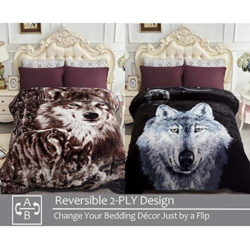 JYK Heavy Korean Faux Mink Fleece Blanket, 5 LB 2 Ply Reversible
