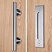 Orgerphy 12 Inch Stainless Barn Door Handle Set | Stainless Round Heavy Duty Solid 304 Gate Pull Handle | for Barn Door Gates Garages Sheds