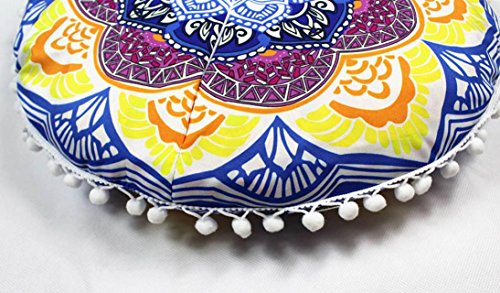 image for Bohemian Throw Pillowcase, Kimloog Indian Mandala Round Sofa Bed Car D