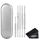 Mudder 5 Pieces Ear Pick Ear Cleaner with Storage Box and Cleaning Cloth