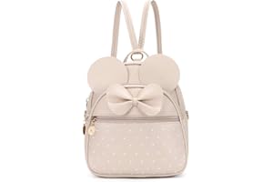 KL928 Girls Bowknot Polka Dot Cute Mini Backpack Small Daypacks Convertible Shoulder Bag Purse for Women