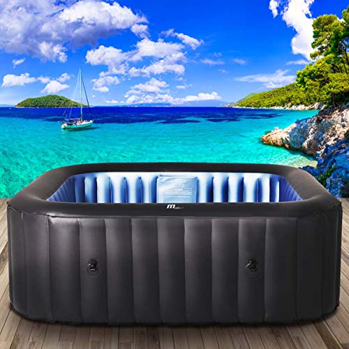 Whirlpool aufblasbar MSpa Tekapo für 4 Personen 158x158cm In-Outdoor Pool 108 Massagedüsen Timer Heizung Aufblasfunktion…