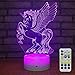 3D Night Light Lamp Unicorn Light-3D Illusion Night Light Remote Control-Night Light for Boys/Kids/Girls/Babies/Children Bedrooms Gifts for Holiday Birthday(Unicorn)