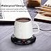 Frienda Mug Warmer for Tea, Coffee or Milk, Cup Beverage Warmer for Office, Home or Shop Use, Desktop Mug Warmer with Food Grade Silicone Drink Lids (Black)