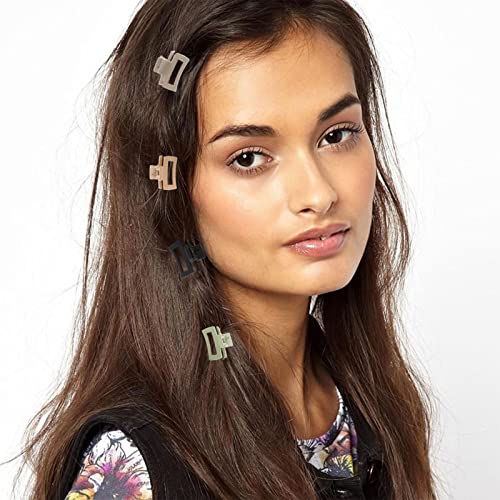 12 PCS Hair Claw Clips，Mini Hair Clips for Women Girls，Mini square hair claw clips, Rectangle Hair Jaw Clips, Non-slip Banana Clips Barrettes for Thin/ Medium Hair
