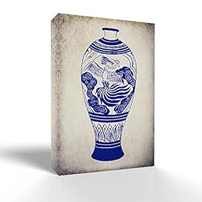 wall26 Canvas Wall Art Blue and White Porcelain...