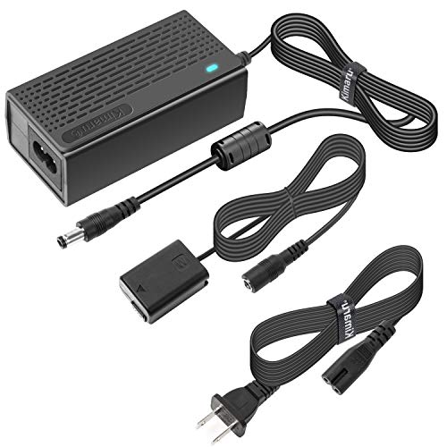 Kimaru AC-PW20 AC Netzteil Adapter NP-FW50 Dummy Battery DC Coupler Kit für Sony Alpha A5000 A5100 A6000 A6100 A6300 A6400 A6500 A7 A7II A7RII A7S A7SII RX10II