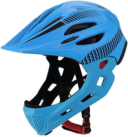 ZHYY Bike Helmet kid Full Covered Face protection Detachable Suitable for Balance Bike Cycling Motocross MTV BMX Breathable Safety Multicolor,blueblack