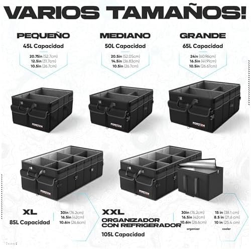 Organizador de Bagageira de Carro, Caixa Dobrável de SUV com Compartimentos, Acessórios Automóveis Mulheres Homem, Tecido Oxford 600D, Base Antiderrapante, Tiras Ajustáveis, Tampa Suave (50L)