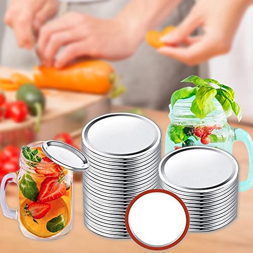 JOJOTOP 100 Pcs Wide Mouth Canning Lids, 86MM Mason Jar Canning Lids