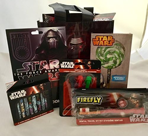 Star Wars 6-pc Activity Gift Pack - Stickers, Crayons, Lollipop, Travel Toothbrush &amp; Reusable Small Tote Bag