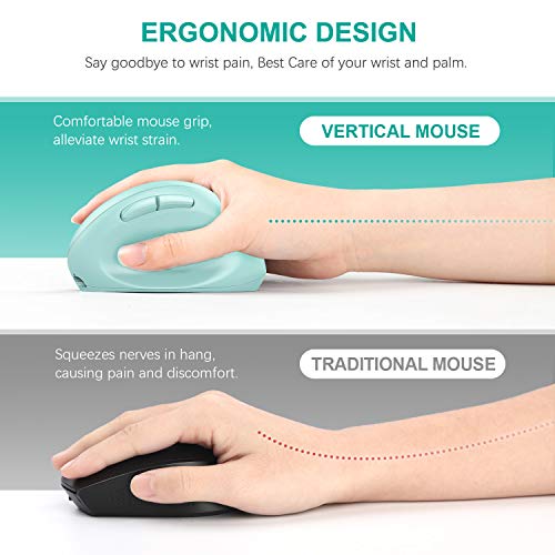 Ergonomic Wireless Mouse, Jelly Comb Rechargeable 2.4GHz Wireless