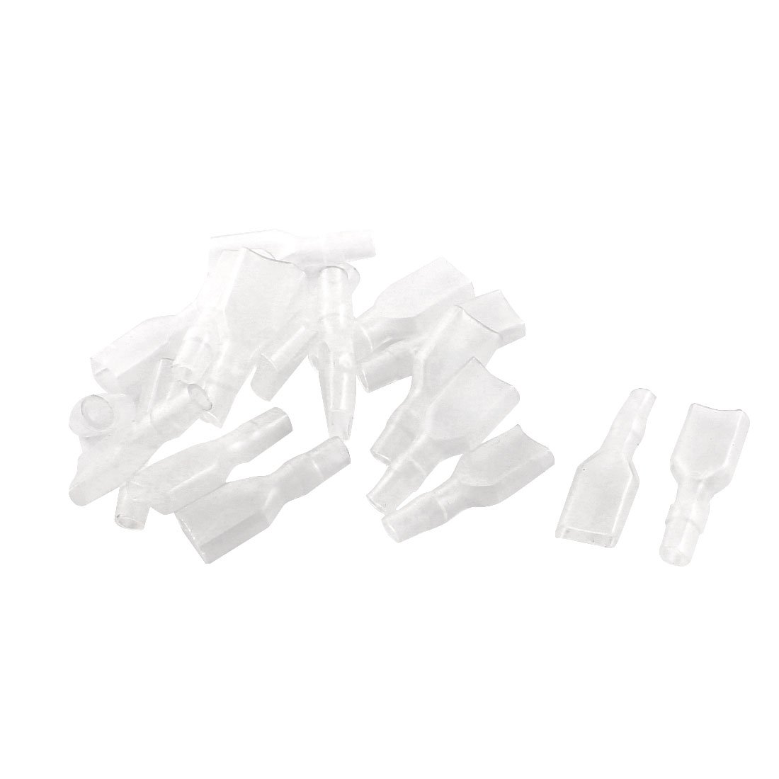 uxcell PVC Female Spade Terminal Insulated Sleeve Cover 6.3mm 19pcs Clear