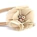 Baby Girl Nylon Headband/Floral Hair Band-Gentle Elastic Design Set of 3(Khaki)