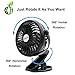 Clip on Fan, Searik Portable Battery Operated Fan Mini Personal Fan 360 Rotating Table Fan with 2600mAh Rechargeable Battery for Baby Stroller, Home, Office, Dorm, Library, Camping, Indoor and Outdoor
