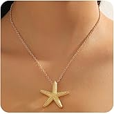 ZMANYIJEW Gold Starfish Necklace for Women Ocean Gold Starfish Pendant Necklace Chain Choker Beach Party Halloween Jewelry (Style-A)