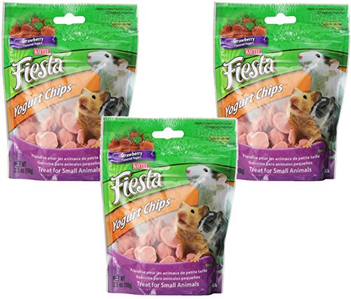 (3 Pack) Kaytee Fiesta Yogurt Straw Chip Snacks for Small Animals,