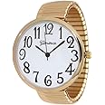 Geneva Super Large Stretch Watch Clear Number Easy Read (Gold)