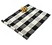 Homcomoda Buffalo Plaid Runner Rug Checkered Cotton Door Mat Hand Woven Washable Plaid Carpet Rug Runner for Hallway Front Door Farmhouse Kitchen Living Room Bedroom-24”x35(Plaid, Black and White)