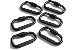 Small Carabiner Clip,6pcs 3.14 inch Carabiners Heavy Duty,Multi-use D Ring Caribeener Clips, Spring Snap Hook for Camping