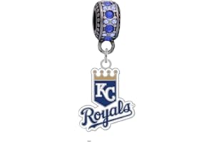 FINAL TOUCH GIFTS Kansas City Royals Shield Charm Compatible With Pandora Style Bracelets. Can also be worn as a necklace (Included.)