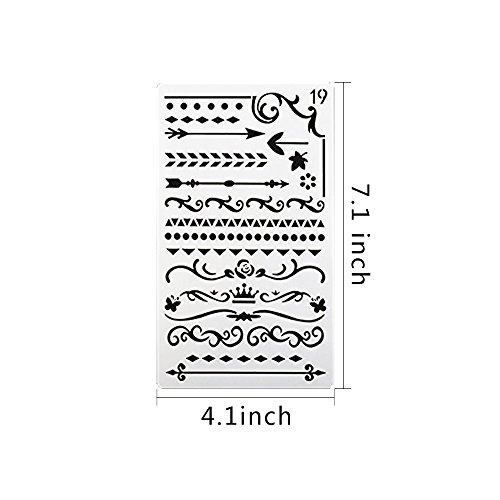 YARKOR 20 Pieces Bullet Stencil Plastic Planner Stencils,for Journaling/Scrapbooking/Card/Art Projects/DIY Drawing Template Stencil 4x7 Inch,Eraser,Binder Clips,Mechanical Pencil and Greeting Card