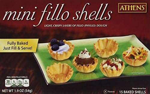 Athens Foods Mini Fillo Dough Shells 15 Per Box (3 Boxes)