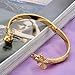 OPK Jewelry Fashion Gold Plated Children's Bangle Heart and Bell Pendant Cuff Bracelets (gold bracelet for baby)