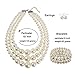 KOSMOS-LI Large Pearl Jewelry Set 3 Layer Simulated Ivory Pearl Women's Statement 18