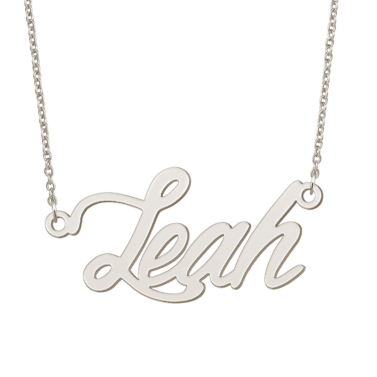 BYBWBL Leah Name Pendant Necklace Silver Color
