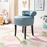 Safavieh Mercer Collecttion Georgia Vanity Stool, Teal and Espresso